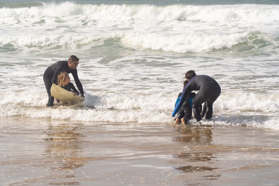 Instructors teaching in the shallows