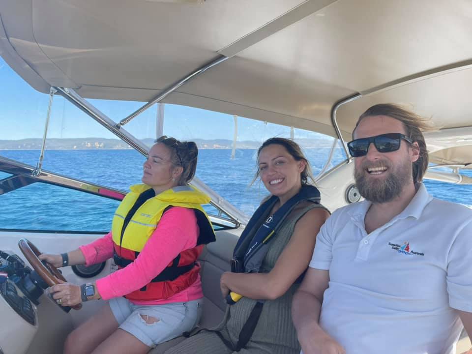 Carl Bird onboard with students